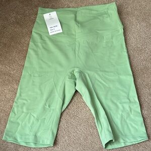 Green High-Waisted Yoga/Biker Shorts